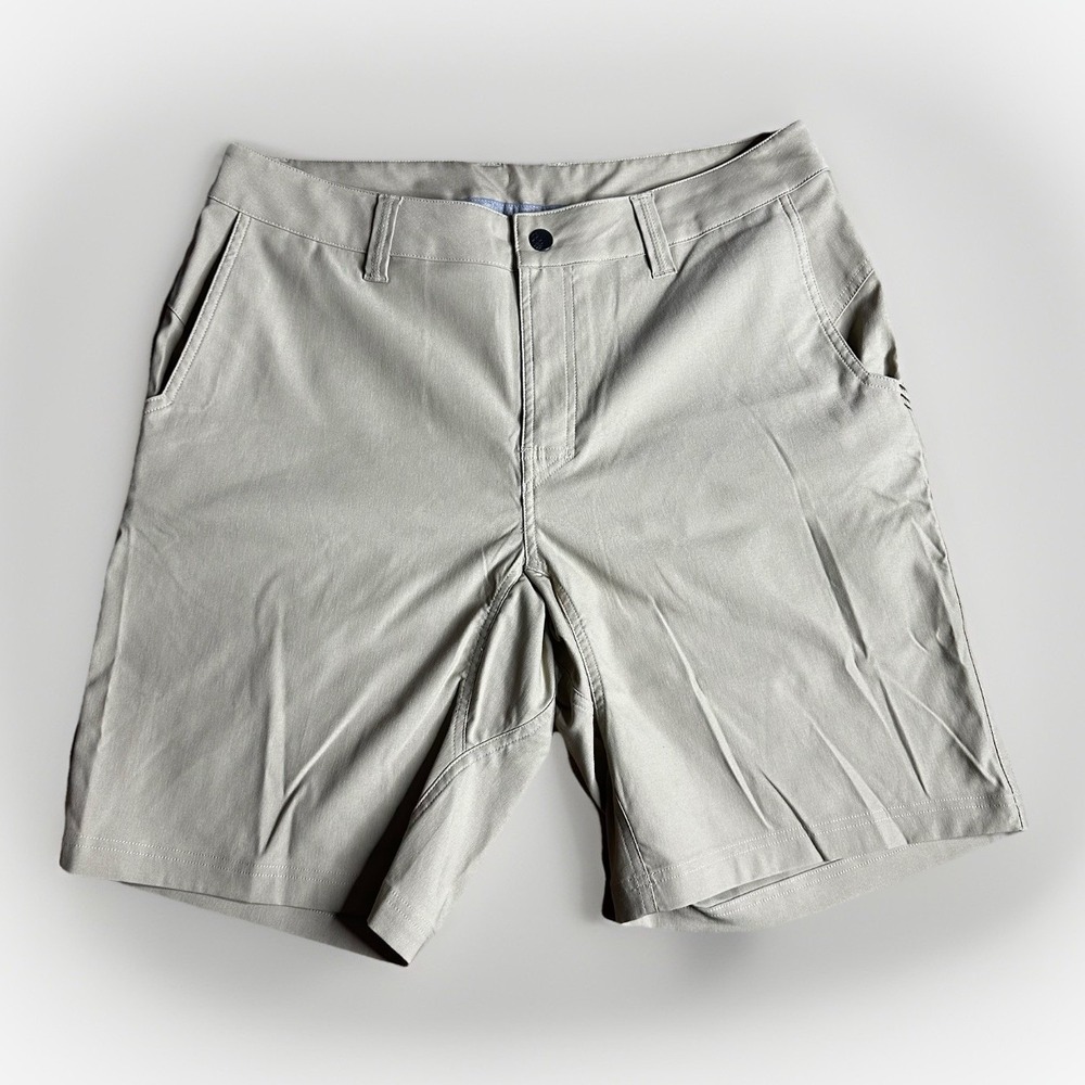 Stio Coburn Shorts Mens 35 Khaki Nylon Outdoor Hiking Golf Chino Stretch